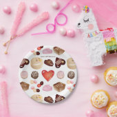 チョコパーソナライズされたモダンレットキャンディハート ペーパープレート (パーティー)