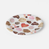 チョコパーソナライズされたモダンレットキャンディハート ペーパープレート (アングル)