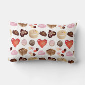 チョコパーソナライズされたモダンレットキャンディハート ランバークッション (裏面)