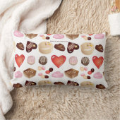 チョコパーソナライズされたモダンレットキャンディハート ランバークッション (ブランケット)
