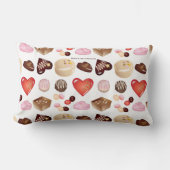 チョコパーソナライズされたモダンレットキャンディハート ランバークッション (正面)