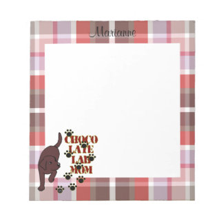 チョコパーソナライズされたラボのママのプレイド ノートパッド