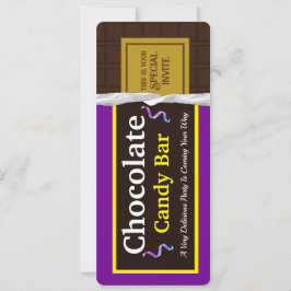 チョコパーソナライズされたレットキャンディバーパーティの招待状 招待状