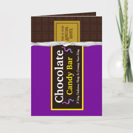 チョコパーソナライズされたレットキャンディバーパーティの招待状 招待状