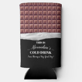 チョコパーソナライズされたレットキャンディバーパーティー スリム缶クーラー (裏面)