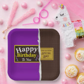チョコパーソナライズされたレットキャンディバー誕生日 ペーパープレート (パーティー)
