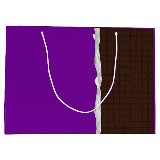 チョコパーソナライズされたレットキャンディバー誕生日 ラージペーパーバッグ (裏面)