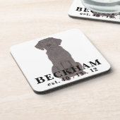 チョコパーソナライズされたレートラブラドール コースター (左側)