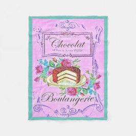 チョコビクトリアンケーキ菓子屋パープルティール（緑がかった色） フリースブランケット