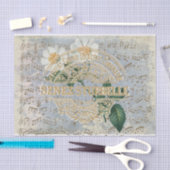 チョコフランスのバラフローラ音楽ヴィンテージブルー 薄葉紙 (クラフト)