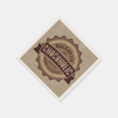 チョコホリックグランジチョコレートラバーバッジブラウンロゴ スタンダードカクテルナプキン (角)