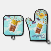 チョコホリックチョコレートキャンディ料理ベーキングキッチン 鍋つかみ&鍋敷きセット (正面)