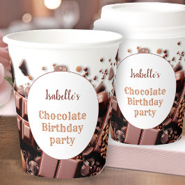 チョコホリック熱チョコレートココアホワイトブラウン名 紙コップ