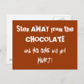 チョコホリック警告チョコレート ポストカード (正面/裏面)