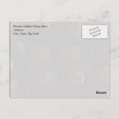 チョコホリック、ダークブラウン、赤いハートおもしろいデザイン ポストカード (裏面)