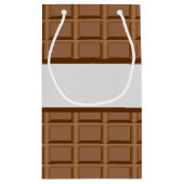 チョコホリック・ブラウン・チョコレート・パターン（の模様が）あるスラブ スモールペーパーバッグ (裏面)