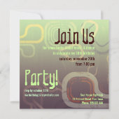 チョコミントレトロエレクトロパーティーバースデー招待状 招待状 (裏面)