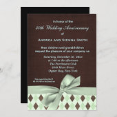 チョコミント 結婚記念日 招待状 (正面/裏面)