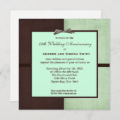 チョコミント 50周年 結婚記念日 招待状 (正面/裏面)