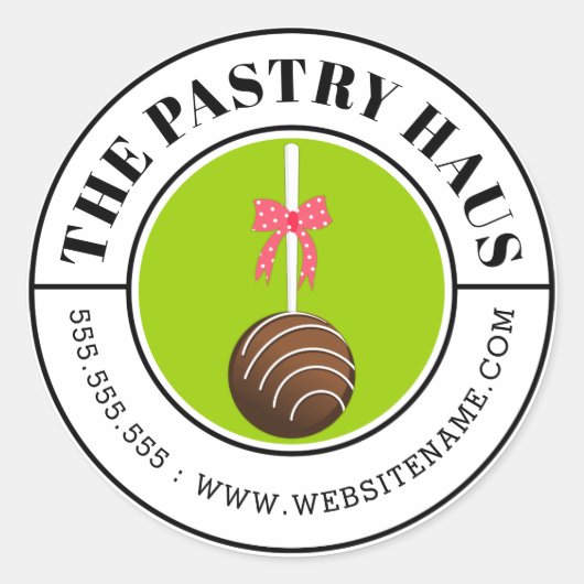 チョコモダンレットケポップ・アートのーキ文字 ラウンドシール (正面)