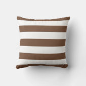 チョコモダンロブラウンと白ストライプ色 クッション (裏面)