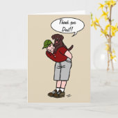 チョコラブラドールのパパが赤の父の日 カード (黄色い花)