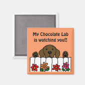 チョコラブラドール見てる マグネット (正面/裏面)
