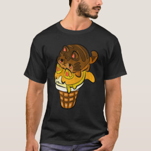 チョコル、ハゼ食べルナッツカットアイスクリームかわいい値リスト Tシャツ