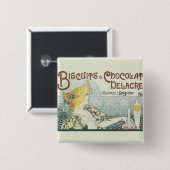 チョコレイテアールヌーボー女性 缶バッジ (正面&裏面)