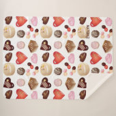 チョコレッパーソナライズされたモダントキャンディハートパターン シェルパブランケット (正面(横))