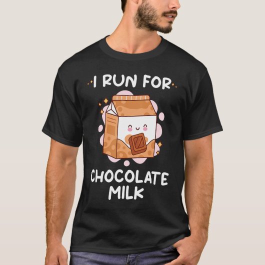チョコレッ走トミルク食品の食べ手グラフィック用 Tシャツ (正面)