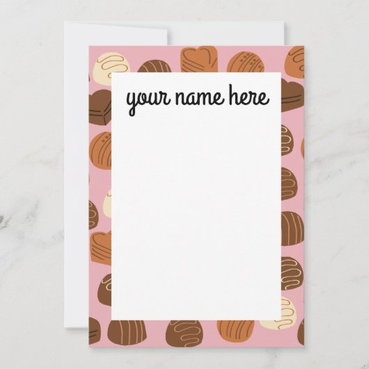 チョコレパーソナライズされたート・プラリンサンキューカード サンキューカード (正面)