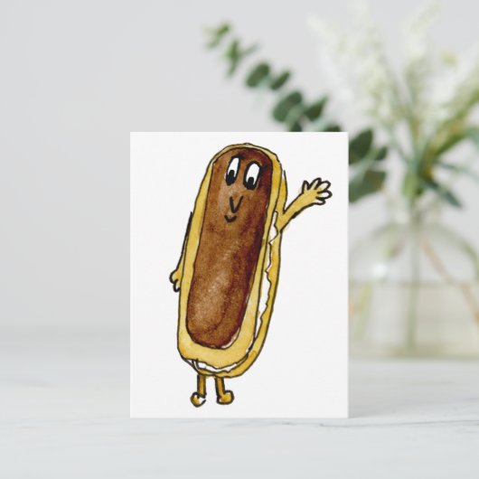 チョコレーおもしろいトエクレ予測できなーケーキマンガアート ポストカード (スタンド正面)