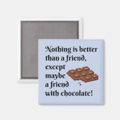 チョコレーおもしろいトブラック文字との友達 マグネット (正面/裏面)