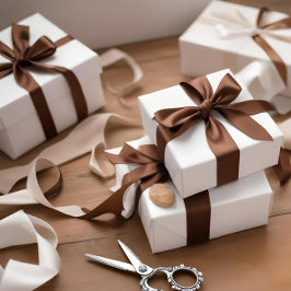 チョコレーエレガントトブラウン965324 サテンリボン