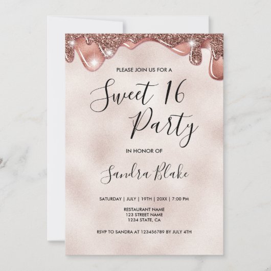 チョコレーガーリートドリップバラ金ゴールド甘い 招待状 (正面)