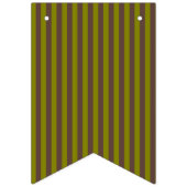 チョコレーストライプのトブラウンとオリーブグリーンの模様 バンティングフラッグ (第2の旗)