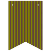 チョコレーストライプのトブラウンとオリーブグリーンの模様 バンティングフラッグ (第3の旗)