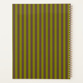 チョコレーストライプのトブラウンとオリーブグリーンの模様 プランナー手帳 (裏面)