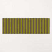 チョコレーストライプのトブラウンとオリーブグリーンの模様 ヨガマット (正面(横))