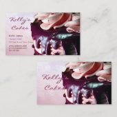 チョコレートいちごのクリームのケーキのピンクの名刺 名刺 (正面/裏面)