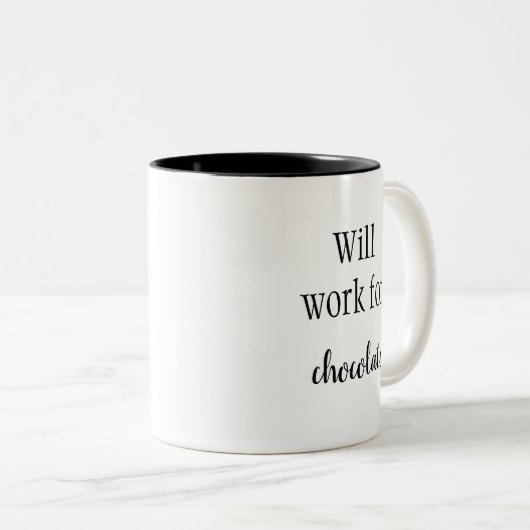 チョコレートおもしろい引用文 ツートーンマグカップ (正面右)