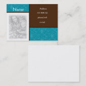 チョコレートおよびティール（緑がかった色）の写真カード 名刺 (正面/裏面)