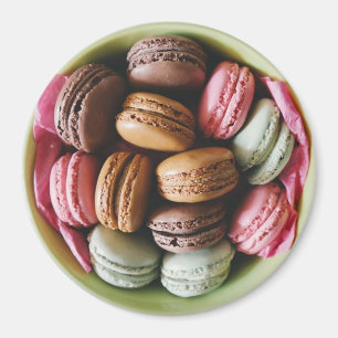 チョコレートおよびピンクのMacaroon冷却装置磁石 マグネット