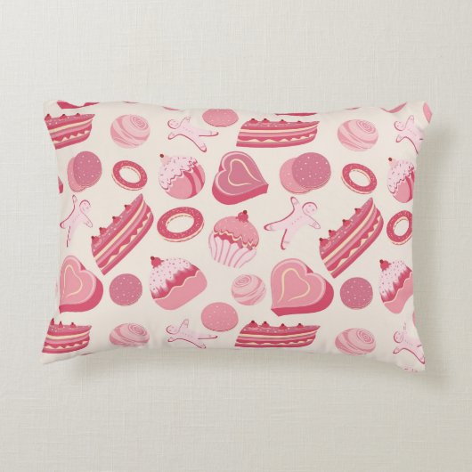 チョコレートおよびペストリーパターン2 アクセントクッション (裏面)