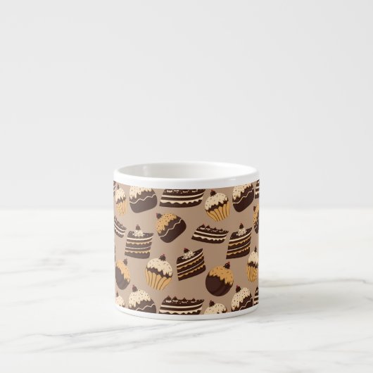 チョコレートおよびペストリーパターン3 エスプレッソカップ (正面)