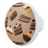 チョコレートおよびペストリーパターン3 セラミックノブ (右)