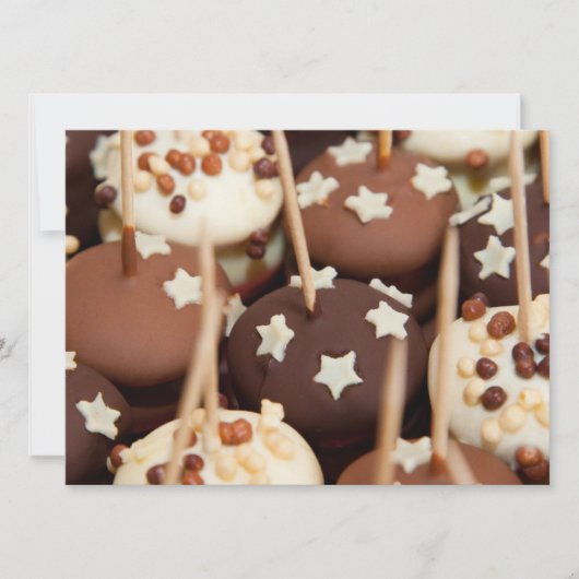 チョコレートおよび白いケーキの球 招待状 (正面)