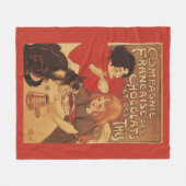 チョコレートおよび茶Co母および娘 フリースブランケット (正面(横))