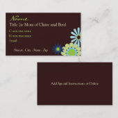 チョコレートおよび青い情報通のお母さんカード コーリングカード (正面/裏面)